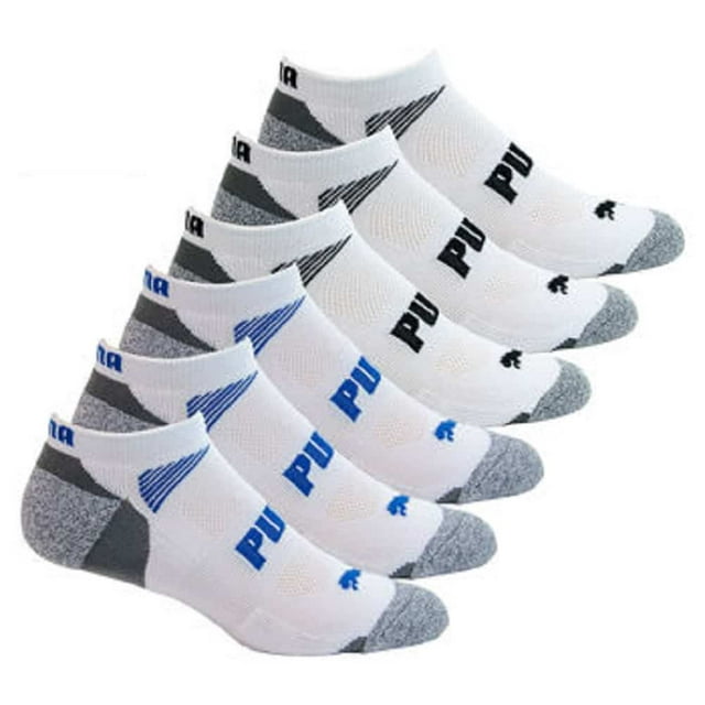 Puma Men's Low Cut All Sport No show 6 Pair Socks EXTENDED SIZE Sock ...