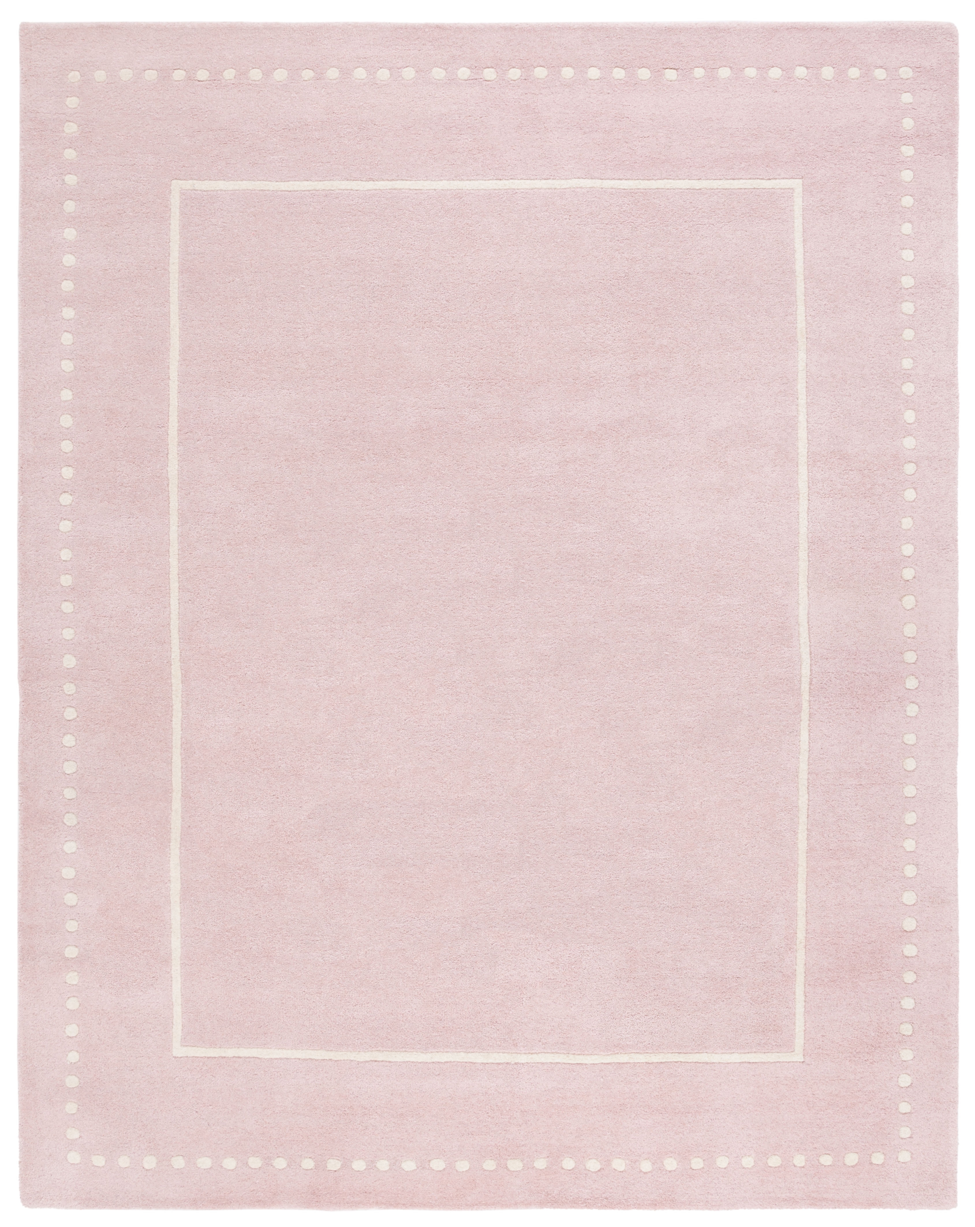SAFAVIEH Bella Danita Bordered Wool Area Rug, Light Pink/Ivory, 11' x 15'
