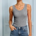 thumbnail image 6 of enyan Halter Tops for Women Cotton Racerback Tank Tops for Women - Workout Athletic Casual Soft Scoop Neck Sleeveless Shirts,Light Gray,M, 6 of 7