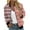 Pink, variant on Feancey Womens Bomber Jacket with Pockets Fall Trendy Striped Colorblock Lightweight Jackets Long Sleeve Collarless Zipper Casual Outerwear Green S