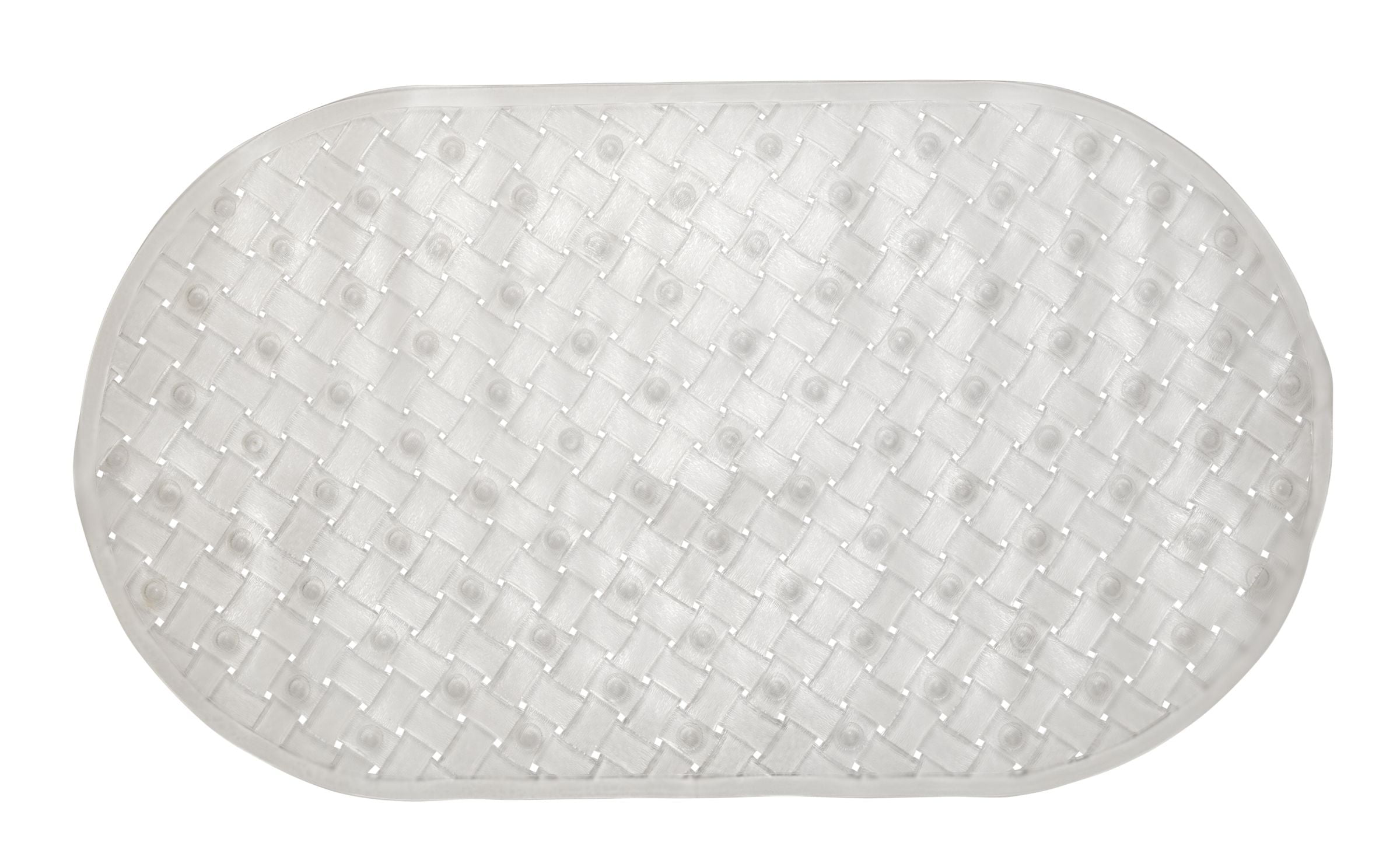BetterBath Woven Textured Vinyl Bath Mat (15" x 27") Clear