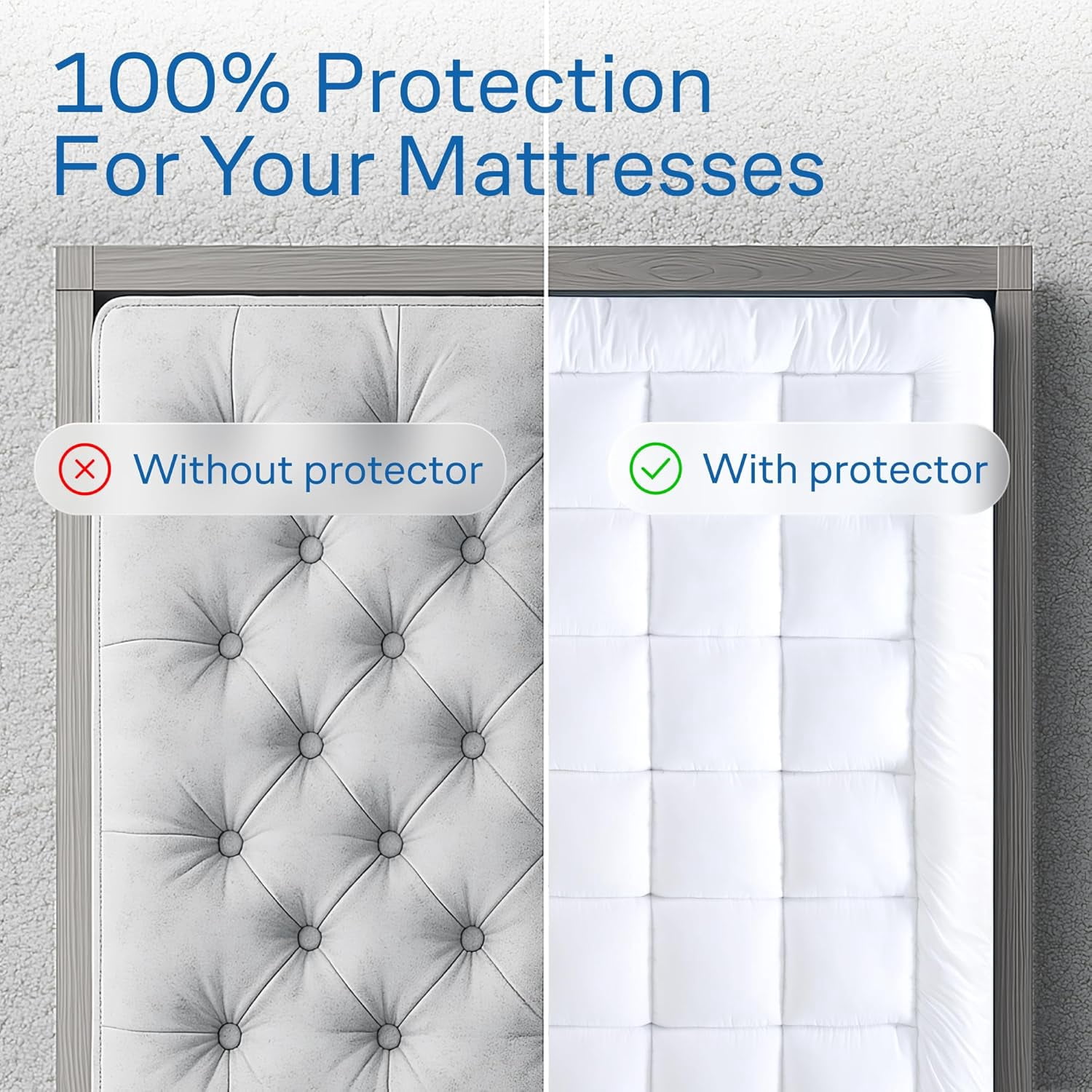 Cloud-Like Comfort Double Mattress Topper - Ultra Soft, Breathable Microfiber - Queen Size