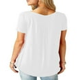 thumbnail image 5 of PENGXIANG Tunique Ample à Col en V pour Femmes, Manches Courtes, Décontractée, Été, Blanche XXXXXL, 5 of 5