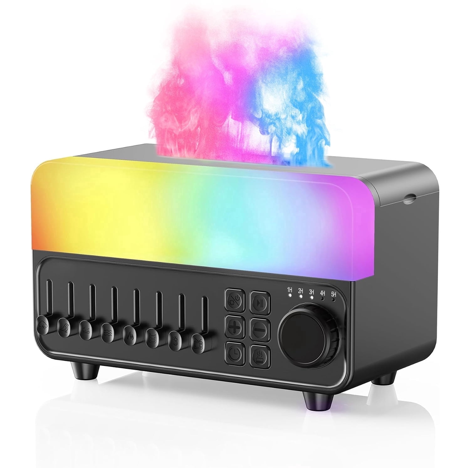 HEEYCEM 4-in-1 Aroma Essential Oil Diffuser with Bluetooth Speaker Function, Humidifier, 12 Colors Night Light with 8 Nature Sounds, White Noise & Timer for Bedroom, Baby, Adults, and Kids