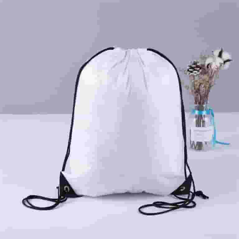 【S/E/O】DRAWSTRING NYLON BACKPACK WHITE Dicasser 10PCS Drawstring Backpack Bulk Drawstring Bags Bulk