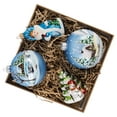 thumbnail image 3 of STPgoods Forest Glass Christmas Ornament Set 4 Pcs Hand-Painted Christmas Tree Ornaments Christmas Tree Hanging Decoration Christmas Ball Ornaments, Blue White, 3 of 4
