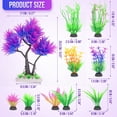 thumbnail image 4 of Aquarium Plastic Plants Artificial Decorations Accessories, Small to Medium Fish Tank Fake Tree Plant Decor Ornaments (Purple), 4 of 10
