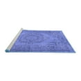 thumbnail image 2 of Ahgly Company Machine Washable Indoor Square Abstract Blue Contemporary Area Rugs, 7' Square, 2 of 4