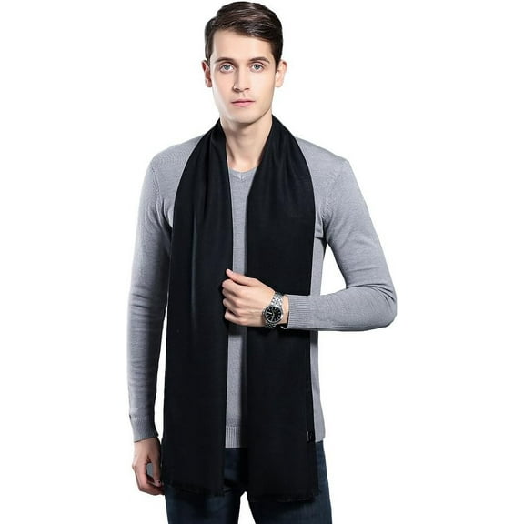 Mens Scarf Winter Fashion Formal Soft Scarves for Men black