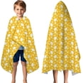 thumbnail image 3 of Yellow Lemon Fruit Shapes Orange Pattern Hooded Bath Towel，50"x30" for Ages 3 To 12 Kids, Quick Dry Lightweight Soft Microfiber Hood Beach Towel Cover Up for Kids, 3 of 7
