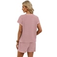 thumbnail image 5 of Wiholl Summer Sets for Women Summer outfits Lounge Short Sets Womens Striped Set with Pocket, 5 of 8