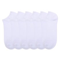 MOPAS Super Low Cut Plain Spandex Socks (6 Pairs-White)