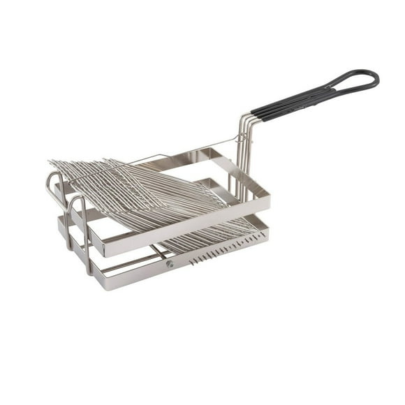 Winco TB-18, Tostada Basket For 18 6-Inch Shells, Deep Fryer Tostada Holder Basket, Commercial Heavy-Duty Tostada Fry Basket with Grip Handle