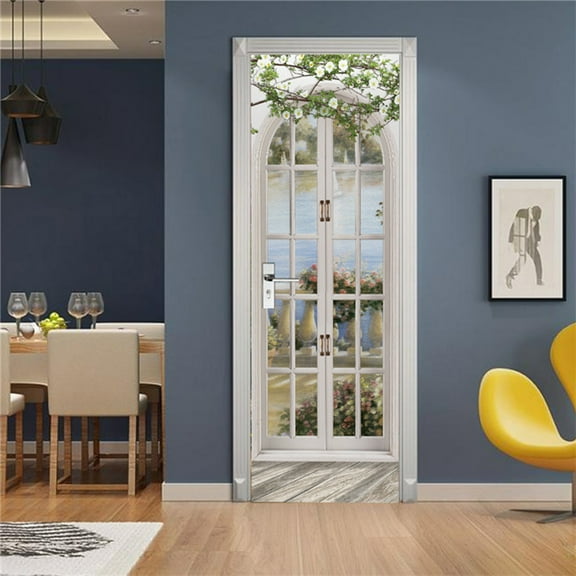 PVC Self-adhesive Wallpaper For Door D Waterproof Living Room Bedroom ration Door Sticker Home Wall