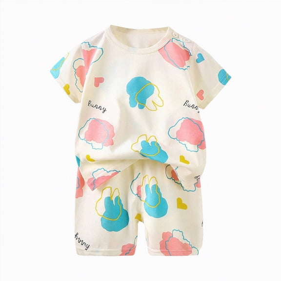 NIEWTR Toddler Summer Outfits Baby Boy Summer Clothes Short Sleeve Baseball Tee and Shorts 2Pcs Set 6-12-18-24M 2Pcs Pajamas & Dailywear Set(Beige,3-4 Years)
