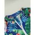 thumbnail image 4 of Toddler Infant Baby Girl One-Piece Swimsuit Rash Guard Zipper Long Sleeve Swimwear Bathing Suit with Sun Hat Set Beach Wear, 4 of 7