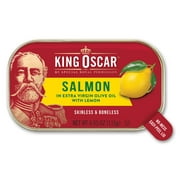 King Oscar Skinless & Boneless Atlantic Salmon, EVOO with Lemon, 4.05 oz