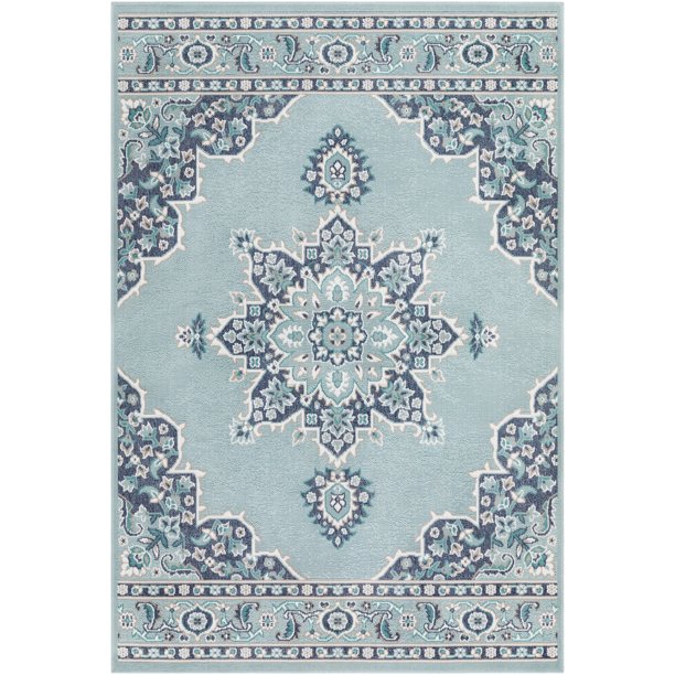 Walmart Kazimir Teal Traditional 5'11" x 8'10" Area Rug