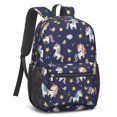 thumbnail image 2 of Unicorn and Star Blue Pattern 17" School Backpacks for Teens,Waterproof Oxford Fabric,S-Shape Padded Straps for School,Travel,Hiking,Camping, 2 of 6
