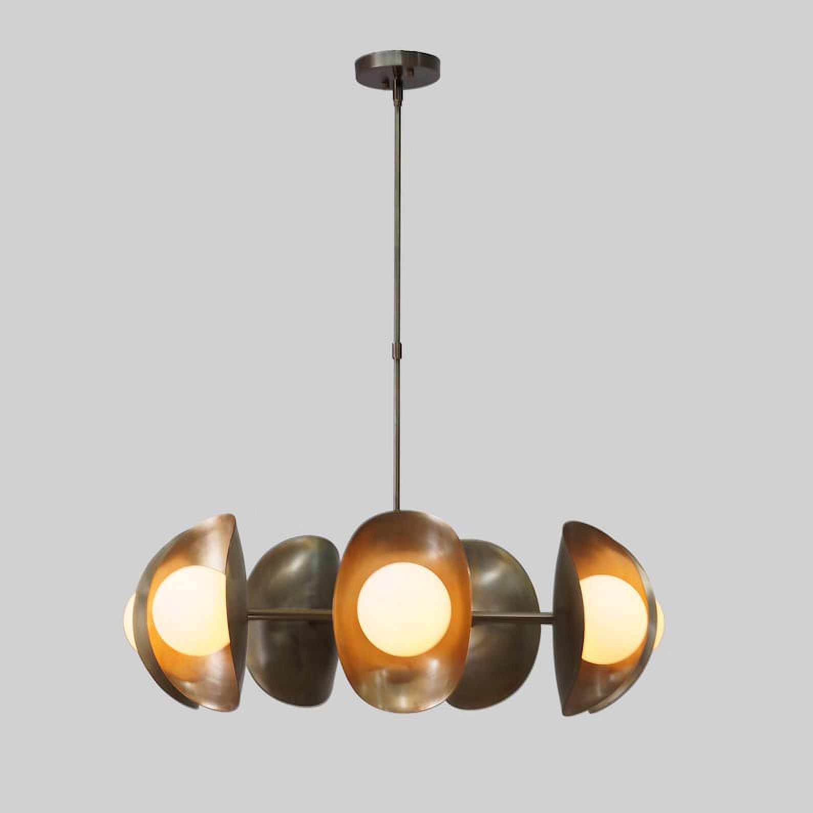 Stilnovo Style Seven Globe Sputnik Brass Chandelier Pendant Light Fixture