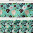 thumbnail image 2 of Soimoi Green Cotton Poplin Fabric Leaves & Peony Floral Print Print Fabric By the Yard 42 Inch Wide, 2 of 7