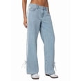 thumbnail image 1 of Jeans Larges à Jambes Larges pour Femmes, Mode Décontractée, Bleu Clair G, 1 of 8