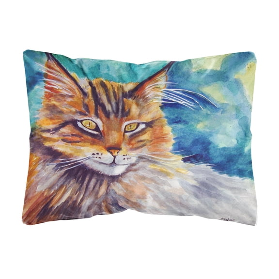 Maine Coon Cat Watching you Fabric Decorative Pillow