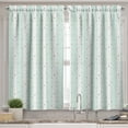 thumbnail image 2 of Ambesonne Teal and White Valance & Curtain, Shabby Plant, 55"x36", Pale Blue Orange White, 2 of 6
