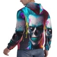 thumbnail image 6 of Pofeuu Modern Abstract Colorful Skull A Print Mens Casual Hooded Collar Drawstring Hoodies Pullover Sweatshirts Casual Long Sleeve Shirts-Large, 6 of 7