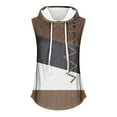 thumbnail image 3 of Summer Hoodie Tank Tops for Women Casual Sports Sleeveless Tee Shirts with Hood Drawstring Workout Clothes M-3XL (XXL, Brown 01), 3 of 3