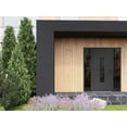 thumbnail image 4 of Front Exterior Prehung Steel Door / Ronex 1477 Black Enamel / 2 Side Exterior Windows Sidelites/ Stainless Inserts Entry Metal Modern Painted W12+36+12x80 Left-hand, 4 of 6