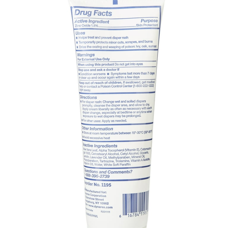 Dynarex DynaShield Skin Protectant Moisture Barrier Cream, Zinc