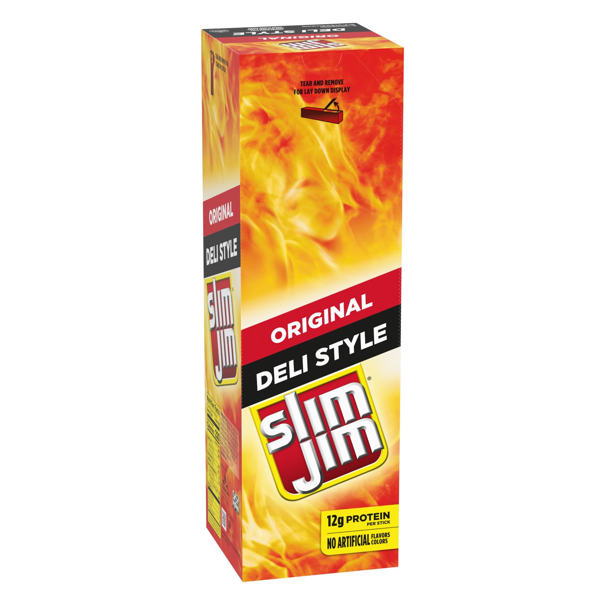 Slim Jim Smoked Meat Sticks, Deli Style Original Flavor, 12g Protein Per Stick, 1.8 oz. (18-ct)