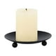thumbnail image 3 of Portavelas con placa de hierro negro, plato decorativo para vela de pilar de hierro, juego de 2, 4,37 pulgadas de profundidad x 0,78 pulgadas de alto, soporte para vela de pedestal, 3 of 5