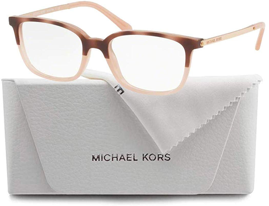 Michael Kors MK4047 BLY 3277 51M Pink Tortoise/Milky Pink Rectangle  Eyeglasses For Women+FREE Complimentary Eyewear Care Kit 