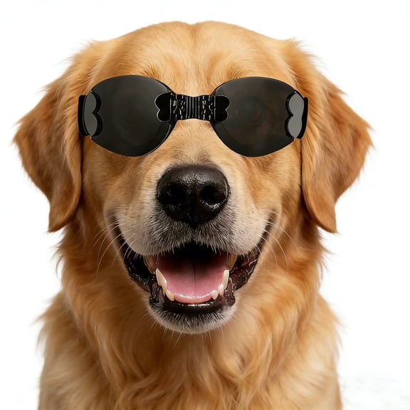 Dog Goggles , UV Protection, Adjustable Nose Bridge, Anti-Fog Dog Sunglasses for Medium to Large Dogs, Outdoor Doggie Eye Protection, Windproof Dustproof, Black