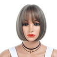 BONINGGG Fashion Fiber Full End Short Bob Party Wigs for Black Women