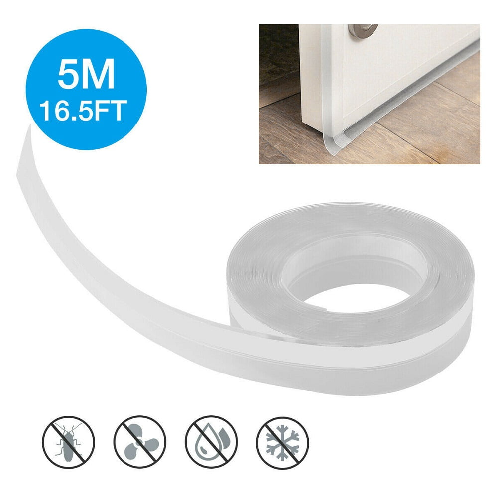 5M/16FT Door Seal Strip Weather Stripping Self Adhesive Bottom Sweep Stopper 