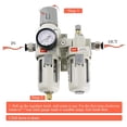thumbnail image 6 of RIH Pneumatics 3/8" NPT Compressed Air Filter Regulator Lubricator Combo Water/Oil Trap Separator, 6 of 7