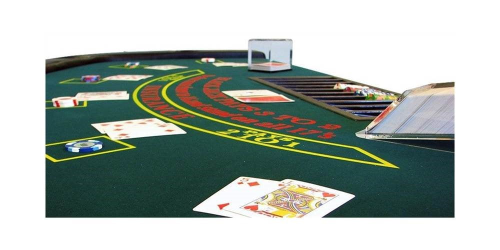 Black Jack Casino Table Top Layout w Carrying Case New Tabletop 6x3 Blackjack 