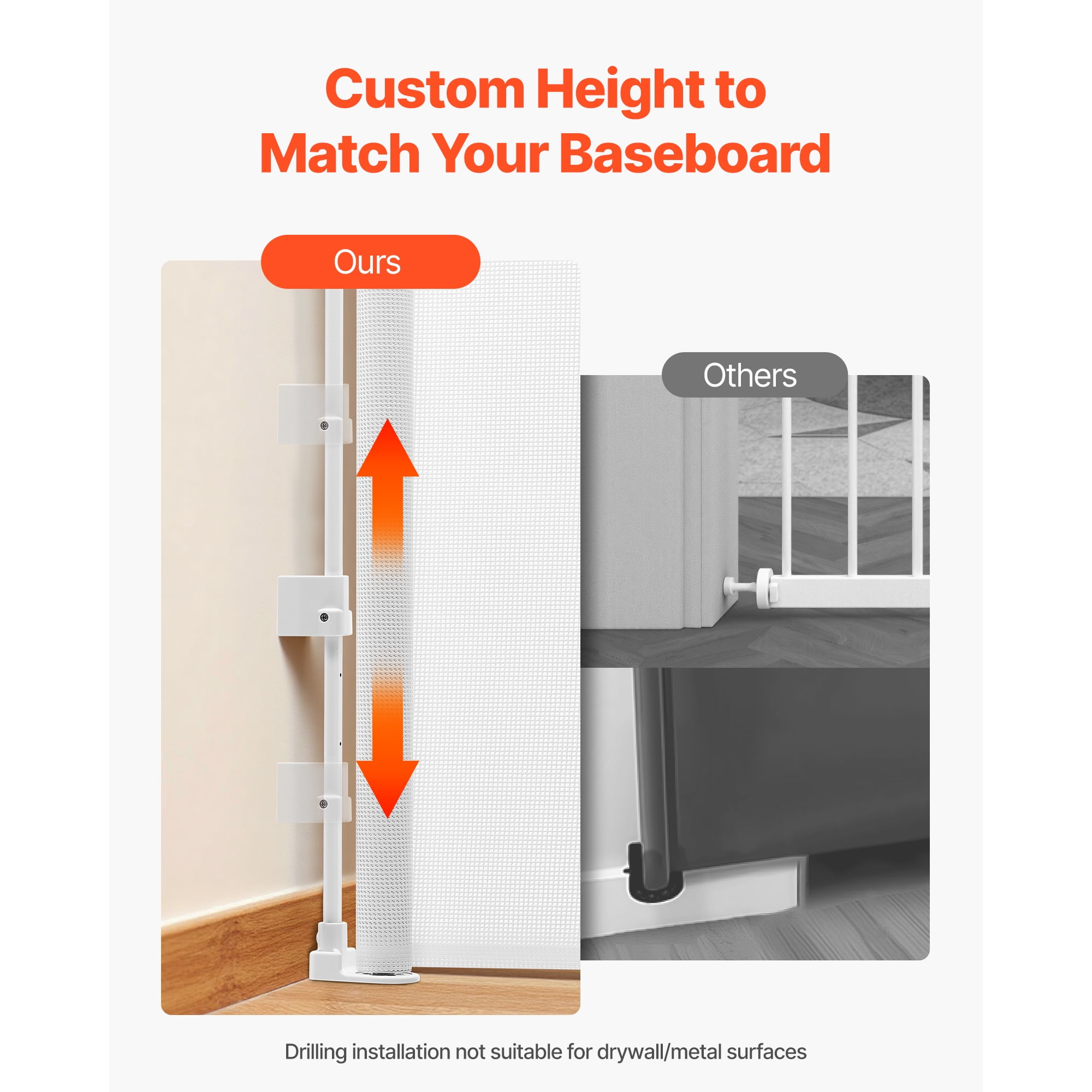 KFFKFF Retractable Baby Gate, Expands to 72.8 Inches Wide and 31.3 Inches Tall, Featuring Safety Lock, Convenient Operation, Trip-Free Design, Mesh Pet Barrier for Stairs, Hallways