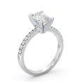 thumbnail image 2 of Faux Jewel 2 Ct Radiant Cut Moissanite Ring - 14K White Gold Plated Solitaire with Accent 4 Prong Engagement Ring for Women - Luxurious Moissanite Jewelry - Party Wear Moissanite Ring for Her, 2 of 4