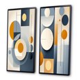 thumbnail image 3 of Designart "Yellow Blue Circulars Graphic Geometry III" Modern Midcentury Framed Wall Art Set Of 2 - Mid-Century Blue Framed Wall Art Set Of 2, 3 of 6
