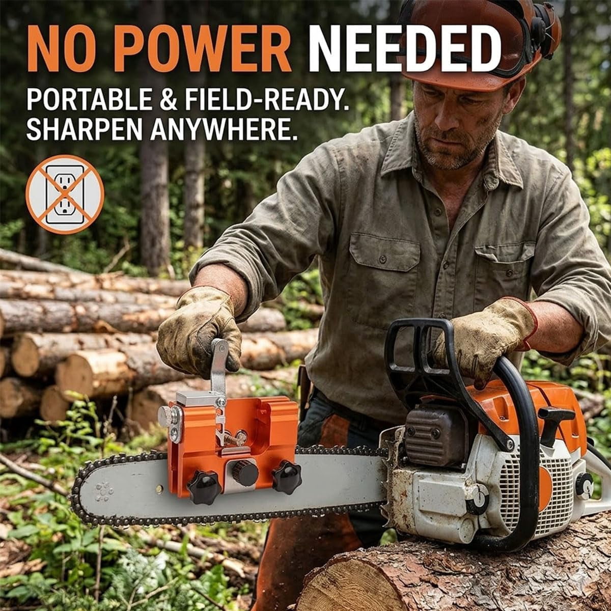 Lumanee Razor wolf Chainsaw Sharpener - Portable Kit with 5 Stones, Sharpen in 3-5s, fits any 4-22" chainsaw. Beginner-friendly, portable 5-stone kit includes wrench