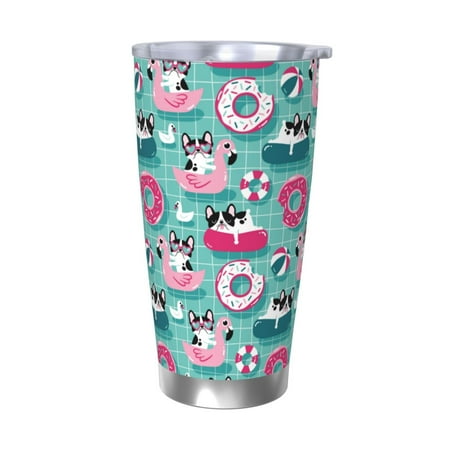 

Cauagu Dogs With Swimming Pattern 20oz Tumbler Stainless Steel Vacuum Insulated Tumbler with Lid Insulated Coffee Mug Thermal Cup with Splash Proof Sliding Lid-Without Straw