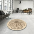 thumbnail image 3 of Ahgly Company Indoor Round Patterned Bronze Brown Area Rugs, 7' Round, 3 of 6