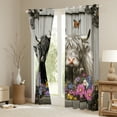 thumbnail image 3 of Manfei Couple Highland Bull Curtains Pack of 2 (42x84 Each), Kawaii Farm Animal Curtains Blackout, Colorful Farmhouse Floral Bedroom Curtains, Curtains and Drapes Home Decor, 3 of 6