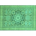 thumbnail image 1 of Ahgly Company Machine Washable Indoor Rectangle Abstract Turquoise Blue Modern Area Rugs, 5' x 8', 1 of 4