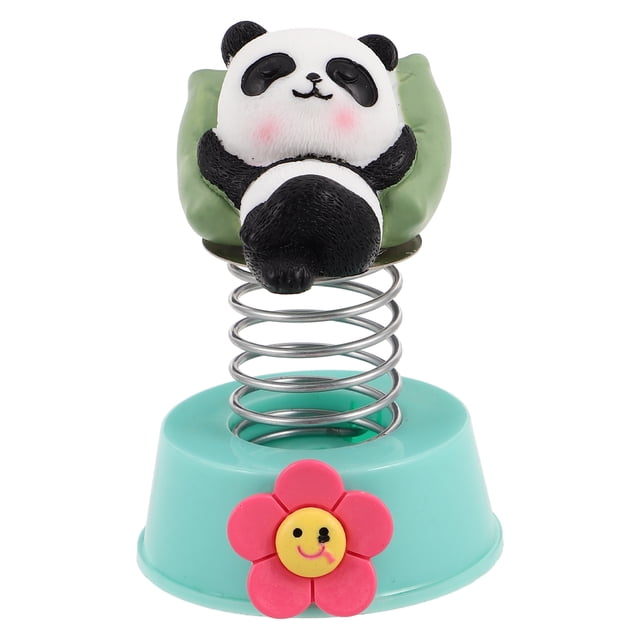 Adorables adornos de panda para el salpicadero del coche. Adornos de panda con movimiento de primavera. Accesorios con cabeza oscilante para el interior del coche, el hogar y la oficina.