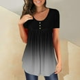 thumbnail image 4 of Women's Short Sleeve T-shirt Women'S Tunic Tops For Leggings Short Sleeve Shirts Up Casual Ruched Blouses Clothes,Black Women's Short sleeve T-shirt XL, 4 of 5